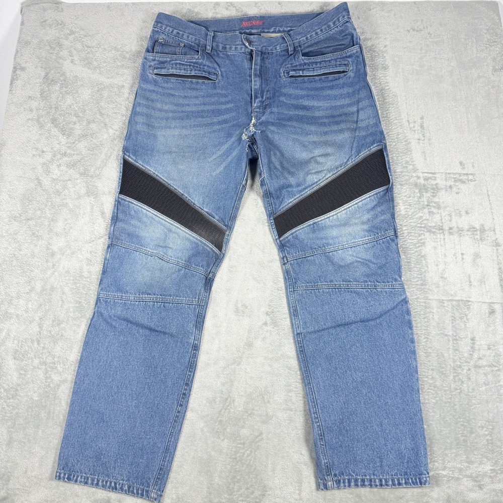 Joe Rocket Mens 38 Motorcycle Riding Jeans Blue Aramid Reinforced Stretch Panels